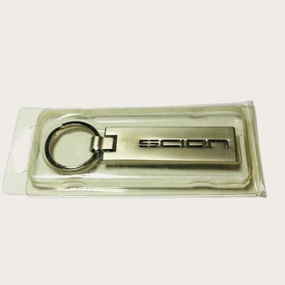 Toyota Scion Metal Bar KeyRing KeyChain Silvertone New in Package